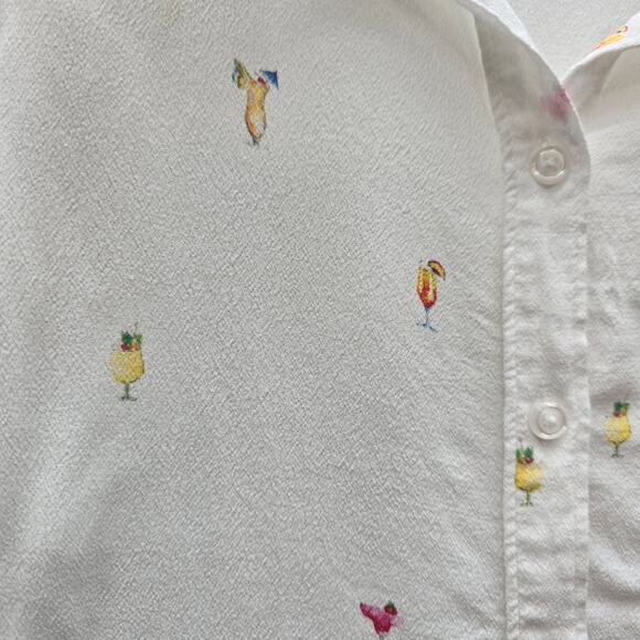 Rails Whitney Cocktail Hour Print Button Up Shirt Ivory White Size XS Party - Picture 3 of 8